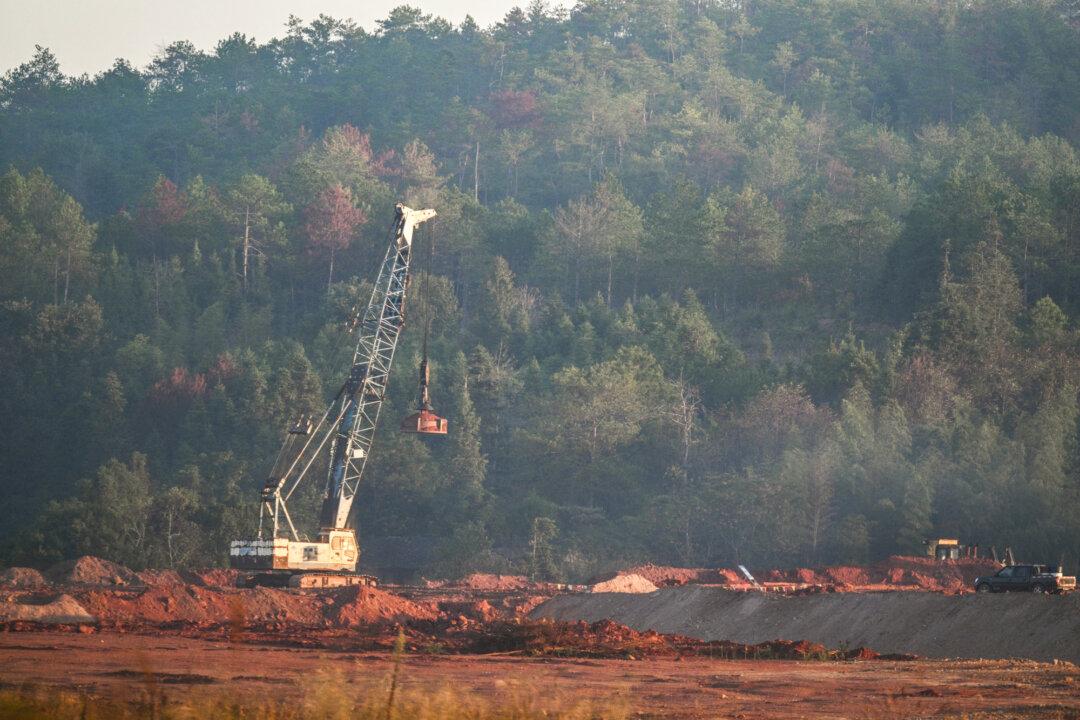 A view of the under-construction Rare Earth Industrial Park is seen in Anyuan county, Jiangxi Province, China, on Nov. 21, 2025. (Hector Retamal/AFP via Getty Images)