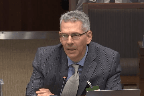 Professor Robert Diab testifies at a House of Commons committee in Ottawa on May 7, 2026. (House of Commons/Screenshot via The Epoch Times)