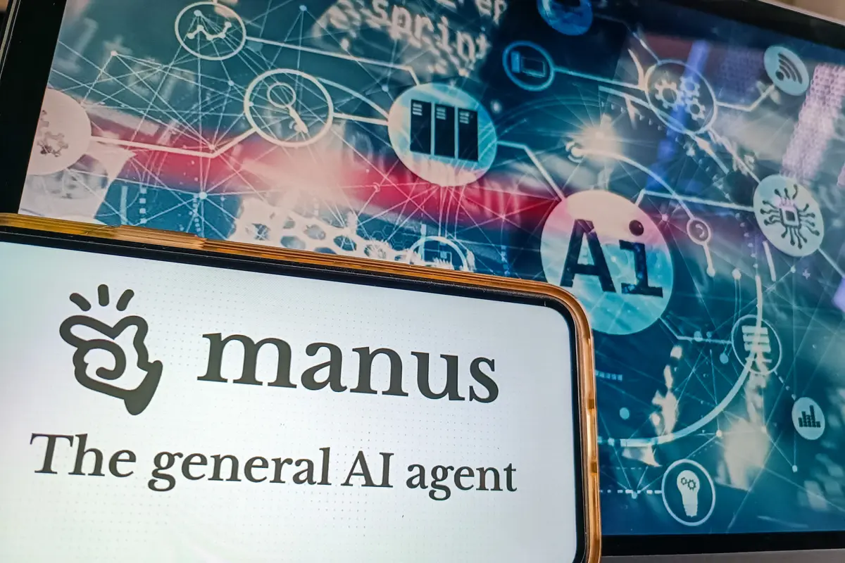Illustration of Manus, an autonomous artificial intelligence agent developed by the Chinese startup Monica, on May 15, 2025. The general AI agent. (Riccardo Milani/Hans Lucas via AFP via Getty Images)