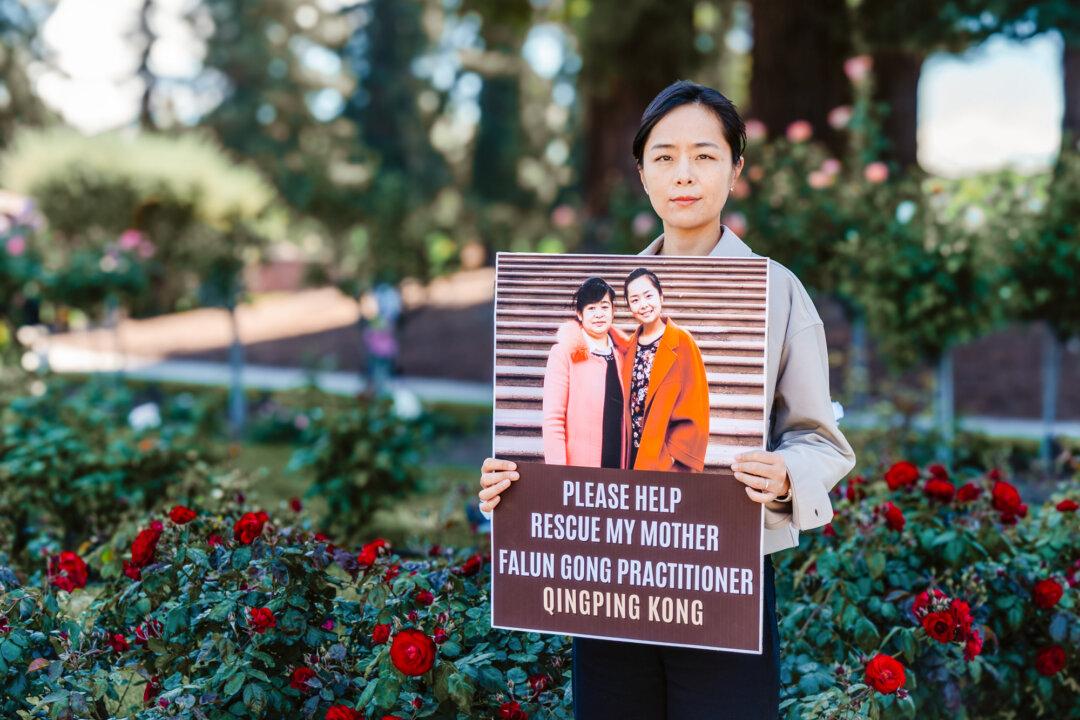 Falun Gong practitioner Liu Zhitong in San Francisco on April 8, 2026. A Chinese court sentenced Liu’s mother to seven years in prison for her faith in Falun Gong. (Jonny Liu/The Epoch Times)