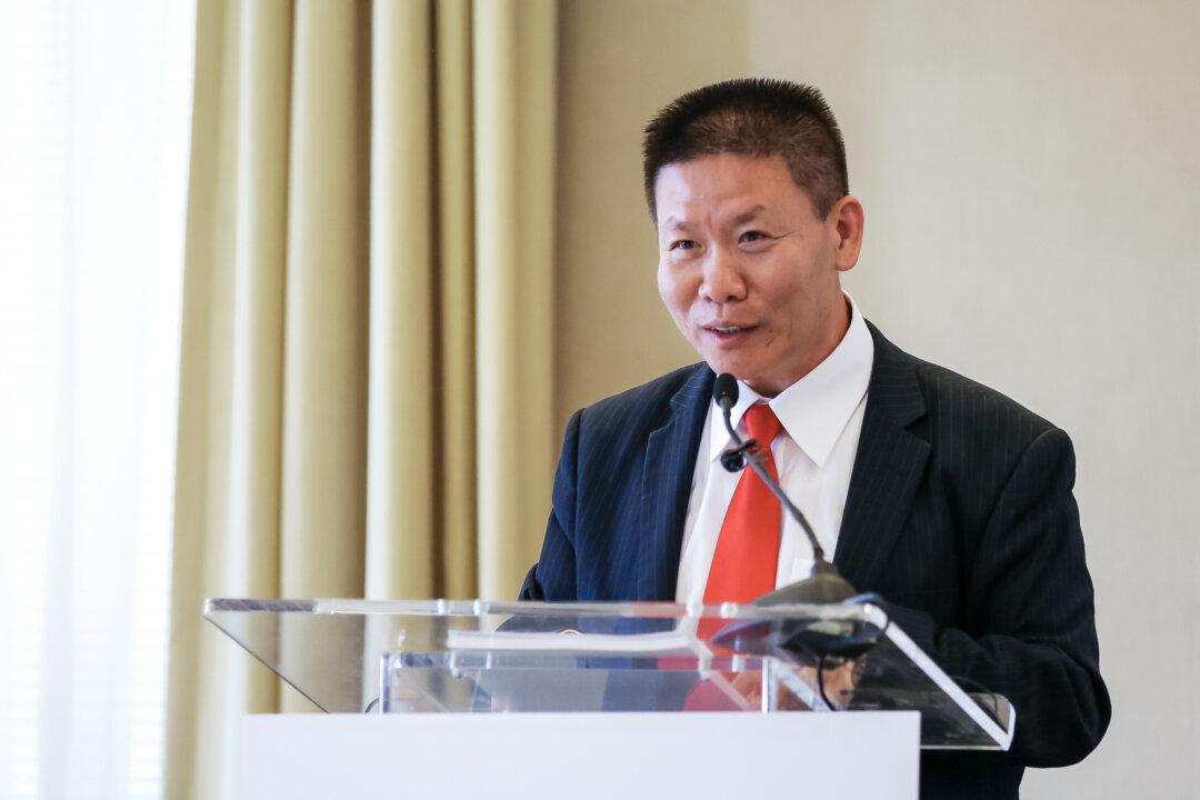 Bob Fu, president of China Aid, speaks at an event organized by the Committee on the Present Danger in Washington on May 2, 2019. Fu said Christians have been targeted by the CCP on charges such as “providing illegal gathering space” and “engaging in unlawful preaching activities.” (The Epoch Times)