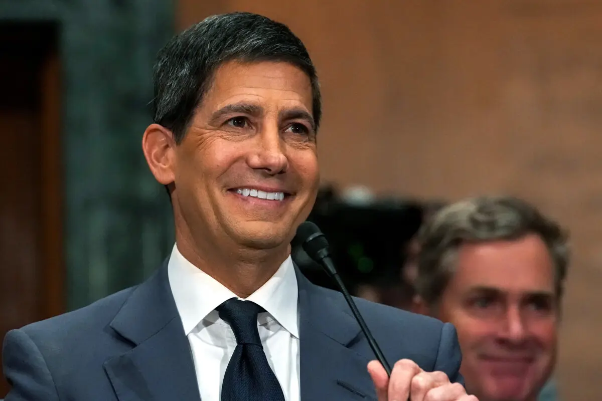 Federal Reserve chairman nominee Kevin Warsh testifies during his Senate Committee on Banking, Housing, and Urban Affairs confirmation hearing in Washington on April 21, 2026. (Andrew Harnik/Getty Images)