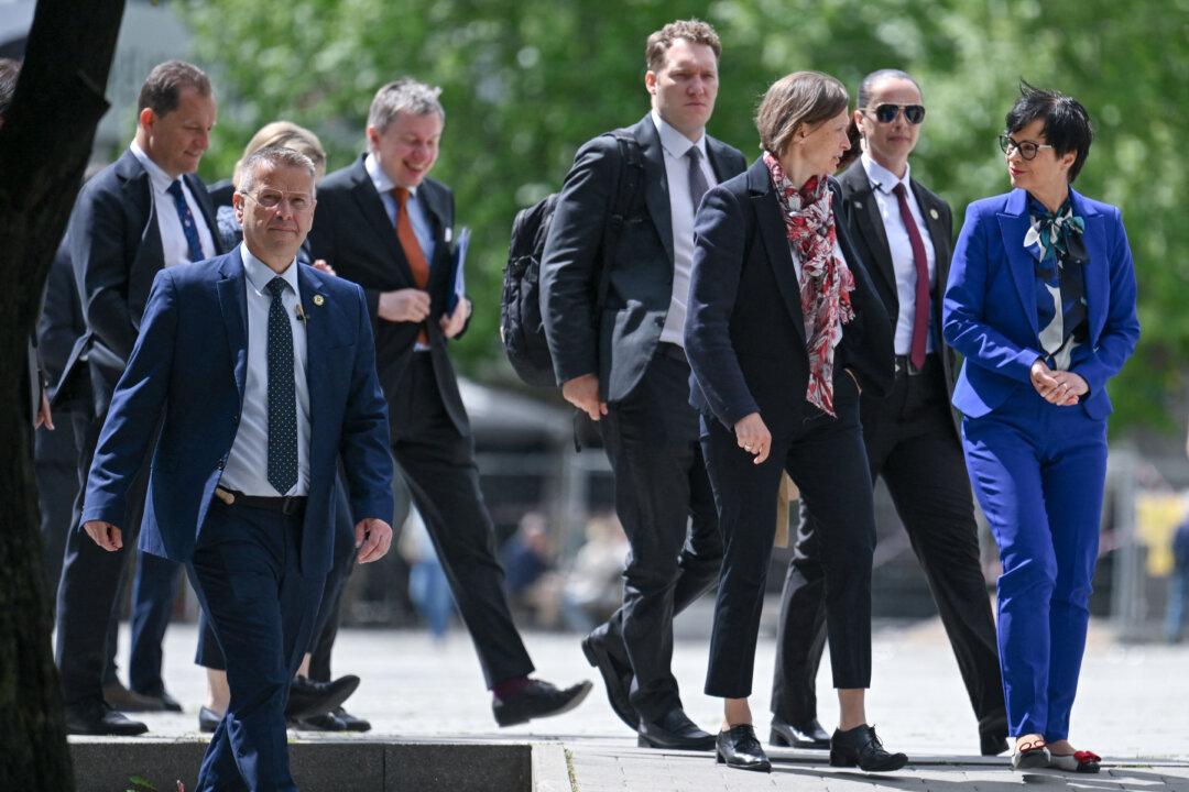 EU Commissioner for Enlargement Marta Kos (R) arrives to meet Kosovo's Prime Minister in Pristina on May 15, 2026. (Photo by Armend NIMANI / AFP via Getty Images)