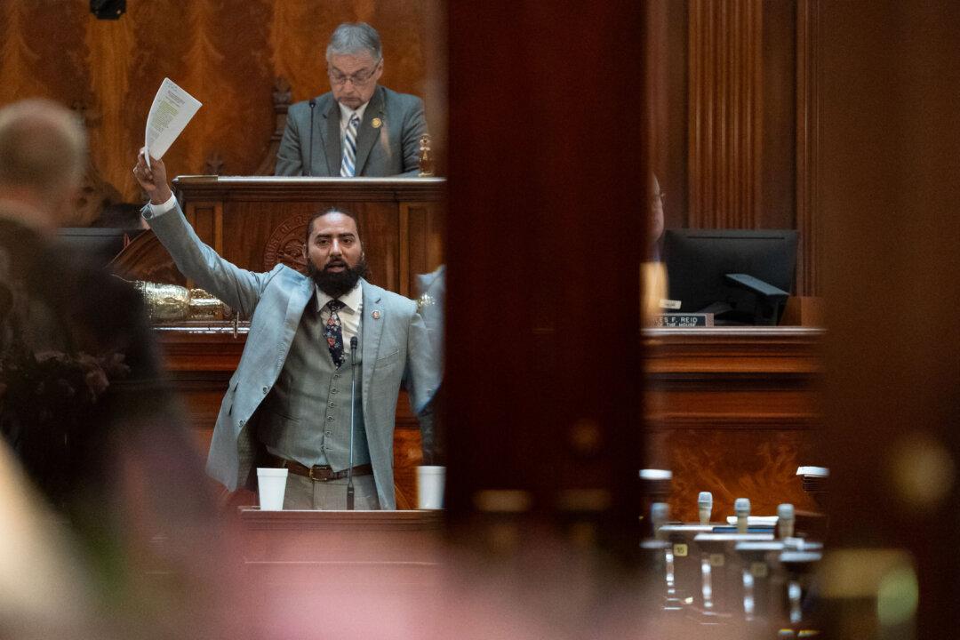 COLUMBIA, SOUTH CAROLINA - MAY 15: South Carolina Rep. Justin Bamberg speaks during a special session on redistricting, potentially dismantling the state's lone Democratic held congressional district on May 15, 2026 in Columbia, South Carolina. Early voting for the midterm statewide primary starts on May 26. (Photo by Sean Rayford/Getty Images)