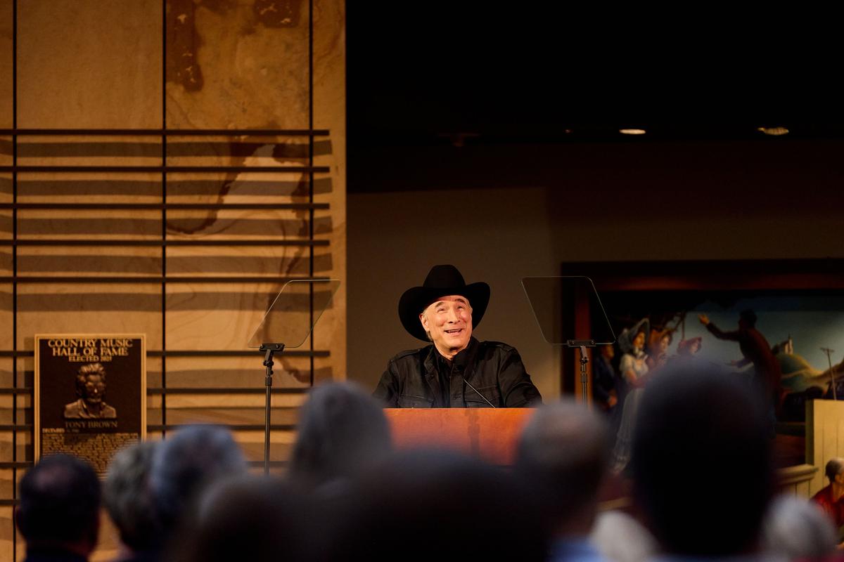 Clint Black speaking at the opening of the Country Music Hall of Fame and Museum’s new exhibition “Clint Black: The Hard Way On Purpose.” (Caroline Russell/Country Music Hall of Fame and Museum)