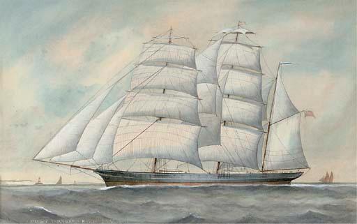 "Clipper ship Cairngorm under full sail," 19th century. Yeats likens the speaker's soul to a ship that transports him elsewhere. (Public Domain)