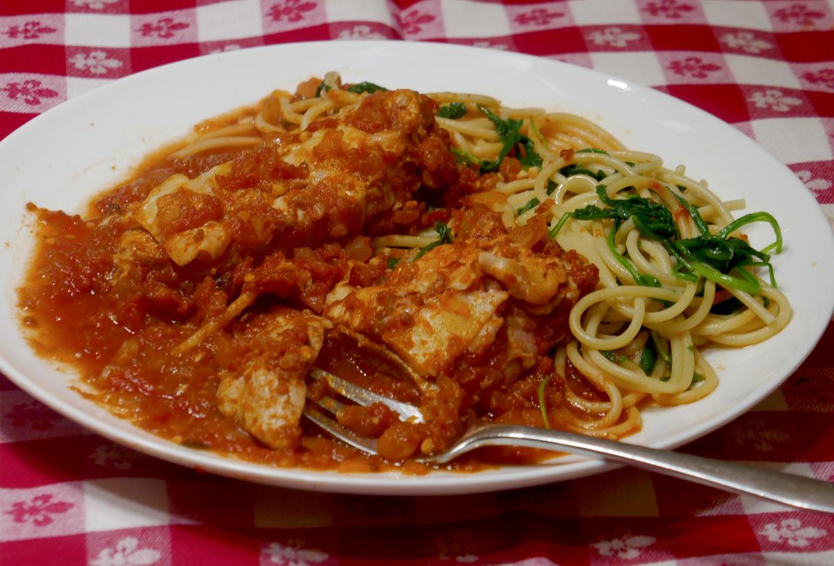 Pork Parmesan With Spaghetti and Peppery Arugula