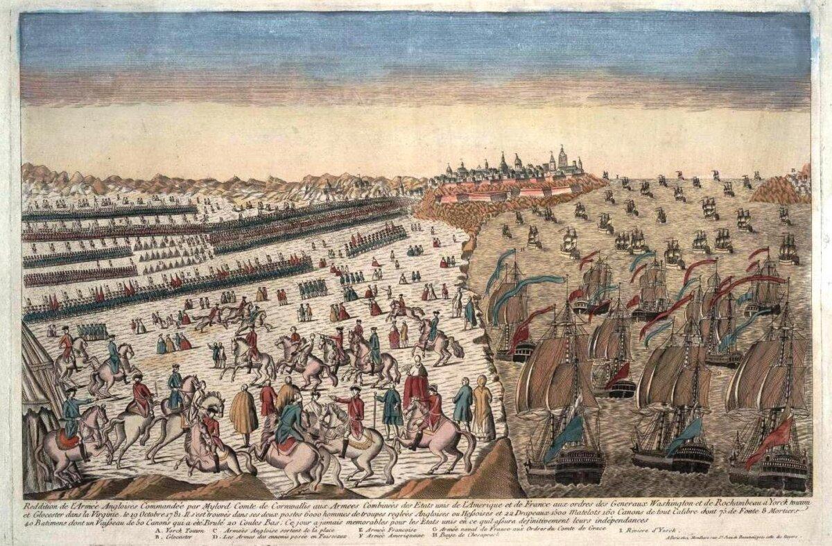 Surrender of the British Army to the American and French forces, Oct. 19, 1781. (Public Domain)