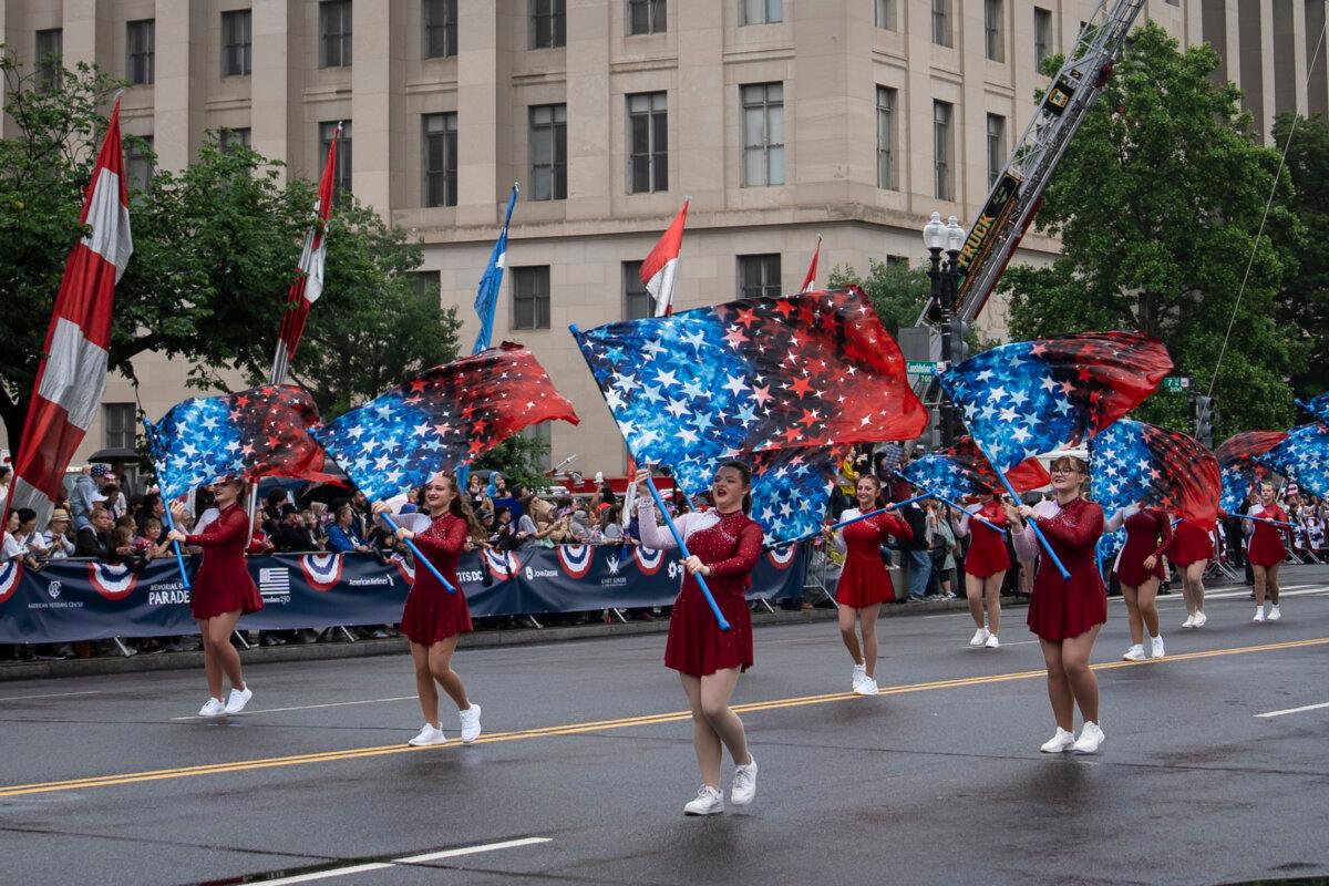 The National Memorial Day parade in Washington on May 25, 2026. (Madalina Kilroy/The Epoch Times)