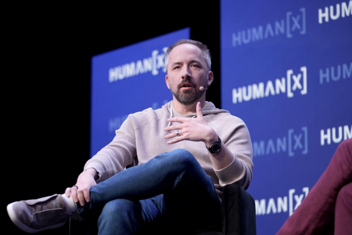 Drew Houston, Dropbox CEO, speaks onstage during the HumanX AI Conference 2025 at Fontainebleau Las Vegas on March 10, 2025. (Big Event Media/Getty Images for HumanX Conference)