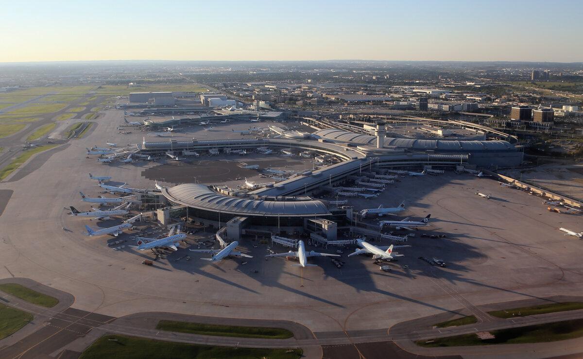 An aerial view of the Lester B. Pearson airport in Toronto in a file photo. (Bruce Bennett/Getty Images)