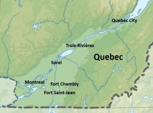 When the British relieved Quebec City in May 1776, American forces were forced to flee down the St. Lawrence to Sorel, and then south along the Richelieu River through Chambly, before ultimately retreating to Lake Champlain and New York. (Alan Wakim)