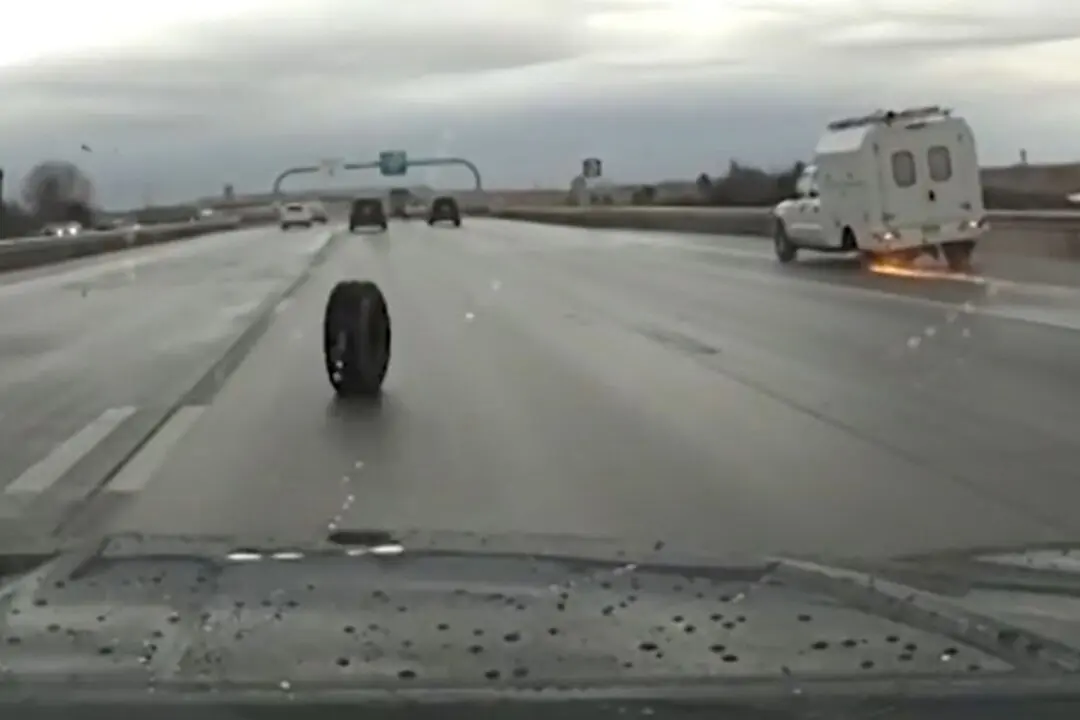 Caught on Camera: Rogue Tire Whizzes Past Colorado Patrol Car
