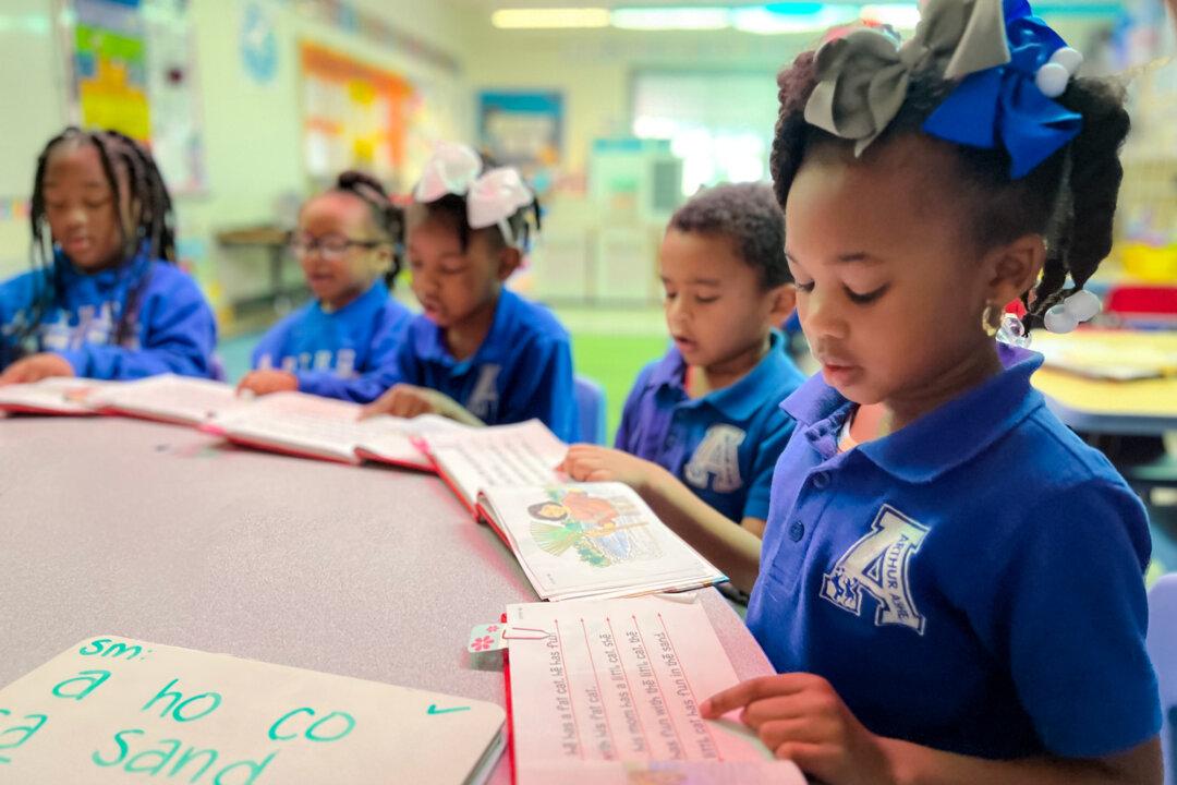 Students read during an English class at a Louisiana charter school in this file image. Louisiana is the only state to surpass pre-pandemic performance levels in both reading and math, according to the latest public education scorecard. (Courtesy of Louisiana Association of Public Charter Schools)