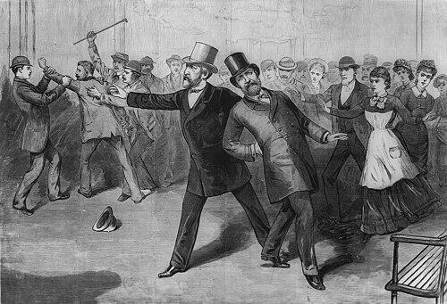 The assassination of President James Garfield. (Public Domain)