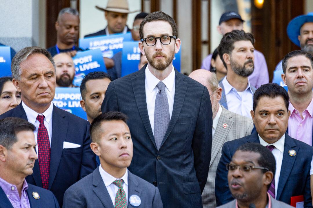 Calif. State Sen, Scott Wiener attends an Equality California event at the California state capital building in Sacramento, Calif. on Aug. 29, 2023. Wiener has promised to “protect LGBTQ kids and families.” (John Fredricks/The Epoch Times)
