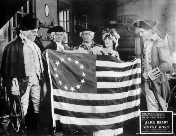 George Washington (George MacQuarrie) and Betsy Ross (Alice Brady), in the 1917 production of “Betsy Ross.” (Public Domain)