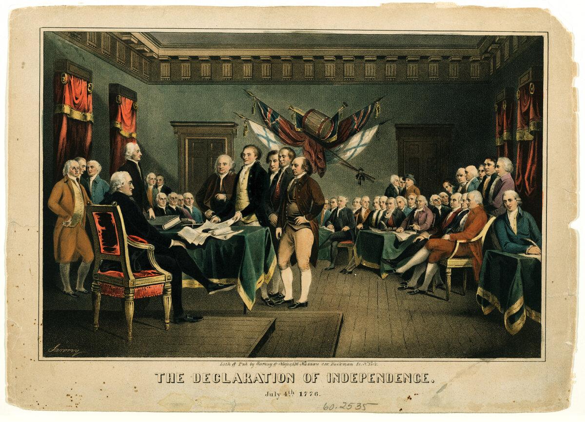 The Declaration of Independence lithograph, circa 1850, by Napoleon Sarony after John Trumbull. National Museum of American History. (Public Domain)