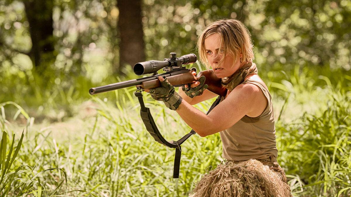 Kris Hendricks (Radha Mitchell), in "Seven Snipers." (Well Go USA Entertainment)