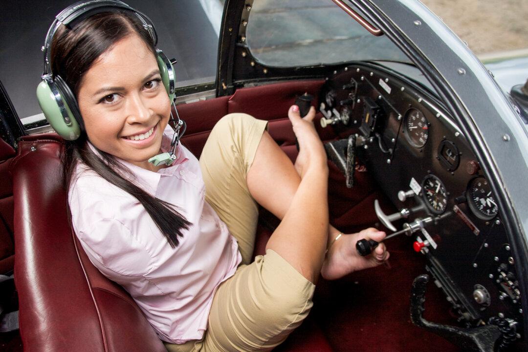Jessica Cox in the cockpit of her vintage aircraft, in this file photo. Cox is the world’s first licensed pilot without arms and an international advocate for people with disabilities. (Courtesy of Jessica Cox)
