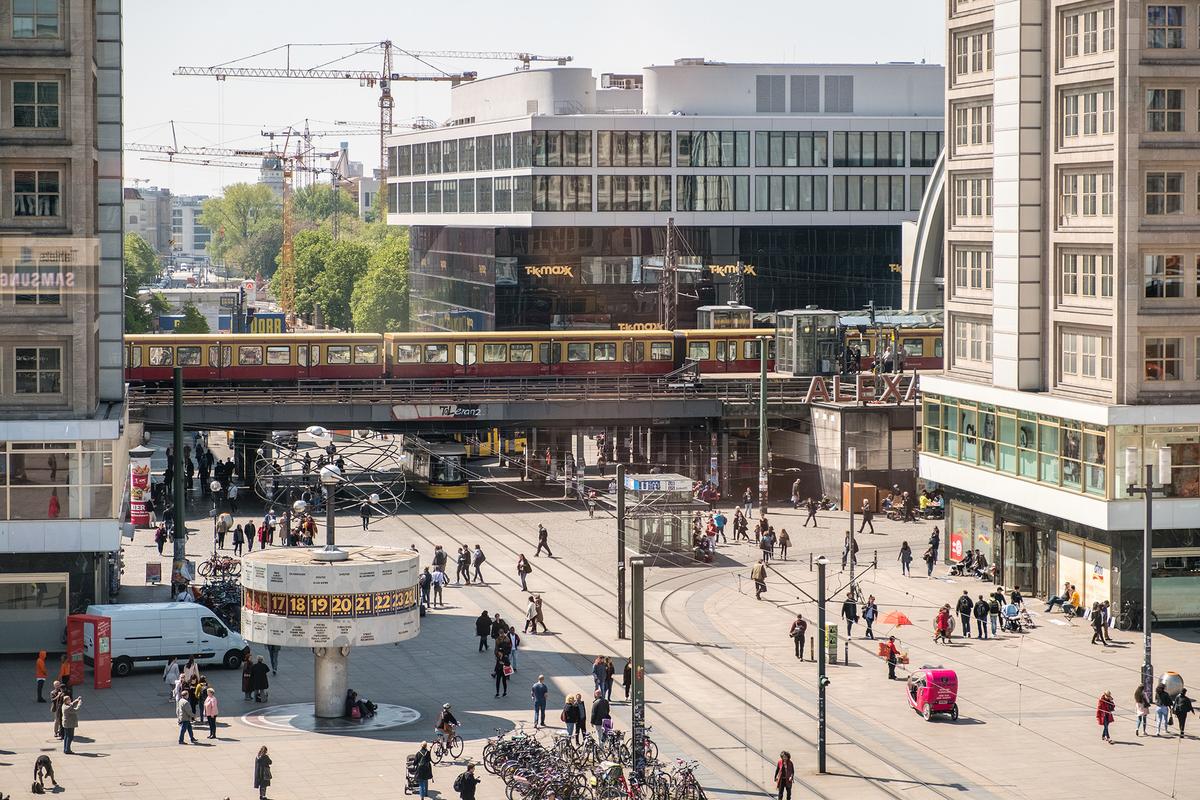 Alexanderplatz, one of Berlin's largest and busiest public squares, has been a major transportation and commercial hub since the 19th century. (hanohiki/Getty Images)