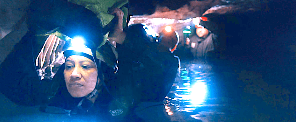 Archeologist Fátima Tec Pool navigates a subterranean river in "Underland." (Oscilloscope Laboratories)