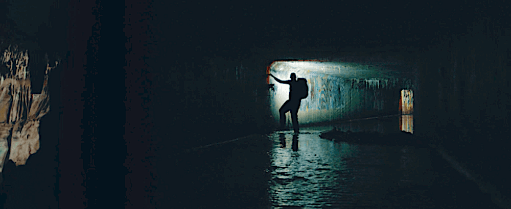 Archaeologist and author Bradley Garrett explores a storm drain in "Underland." (Oscilloscope Laboratories)