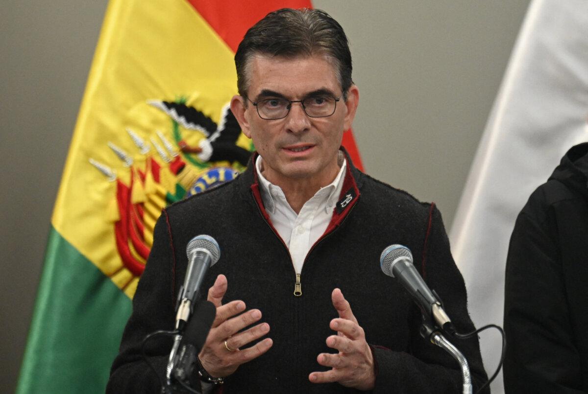 Bolivian President Rodrigo Paz holds a press conference in La Paz, Bolivia, on May 20, 2026. (Claudia Morales/Reuters)