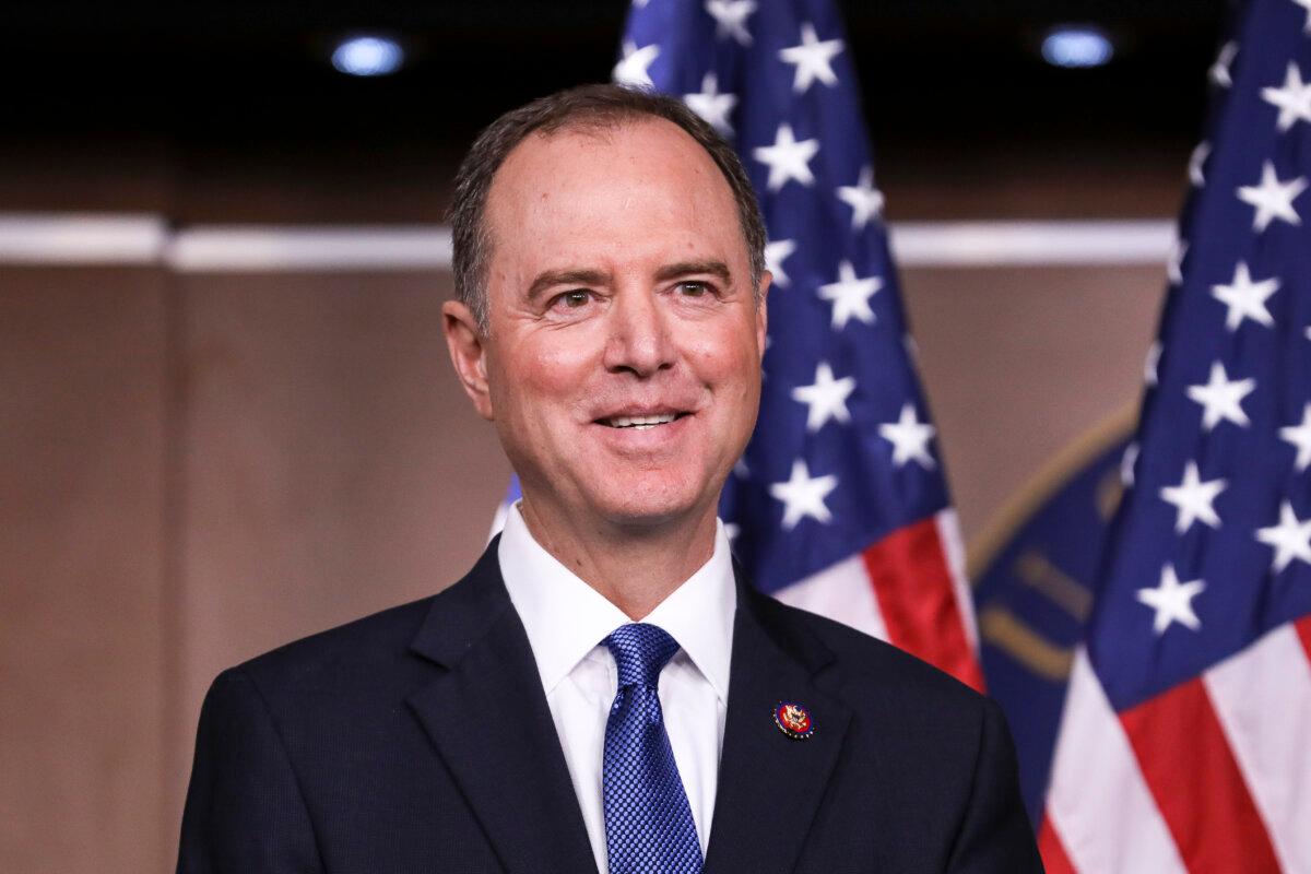 Rep. Adam Schiff (D-Calif.) at a press conference at the Capitol in Washington on Oct. 2, 2019. (Samira Bouaou/The Epoch Times)