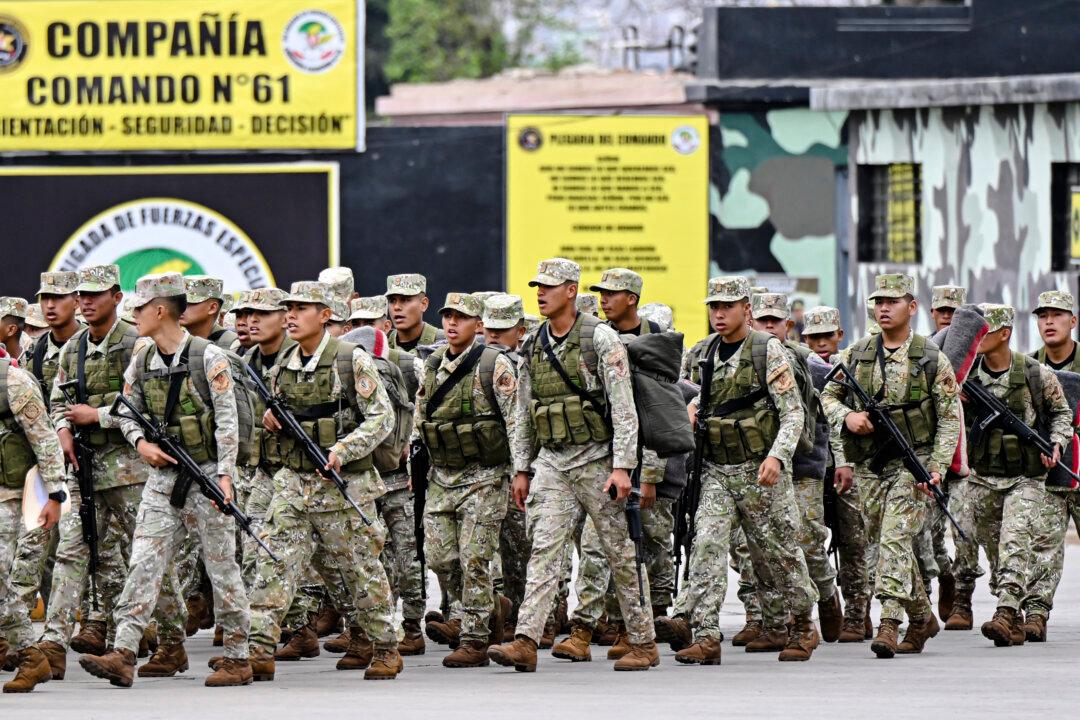 Army soldiers prepare to board buses to be deployed to polling stations to provide security and safeguard electoral materials in Lima on June 5, 2026, ahead of the presidential election runoff. Right-wing candidate Keiko Fujimori and leftist Roberto Sanchez will face off in Peru's presidential runoff on June 7, 2026. (Photo by MARTIN BERNETTI / AFP via Getty Images)