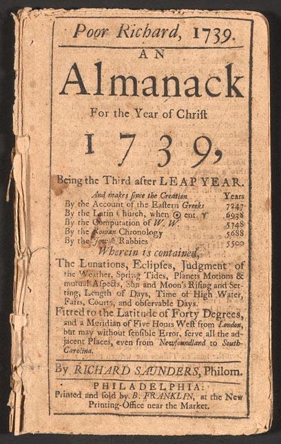 Poor Richard’s Almanack 1739. (Public Domain)