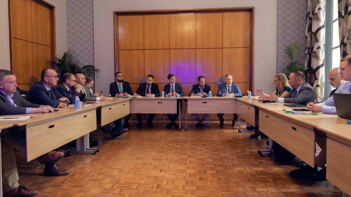 American and European delegations met at the French Senate, where Senator Olivier Cadic, vice president of the Foreign Affairs, Defense, and Armed Forces Committee, hosted discussions on efforts to strengthen cyber capabilities across the Balkans. (Courtesy of Paris Cyber Summit)