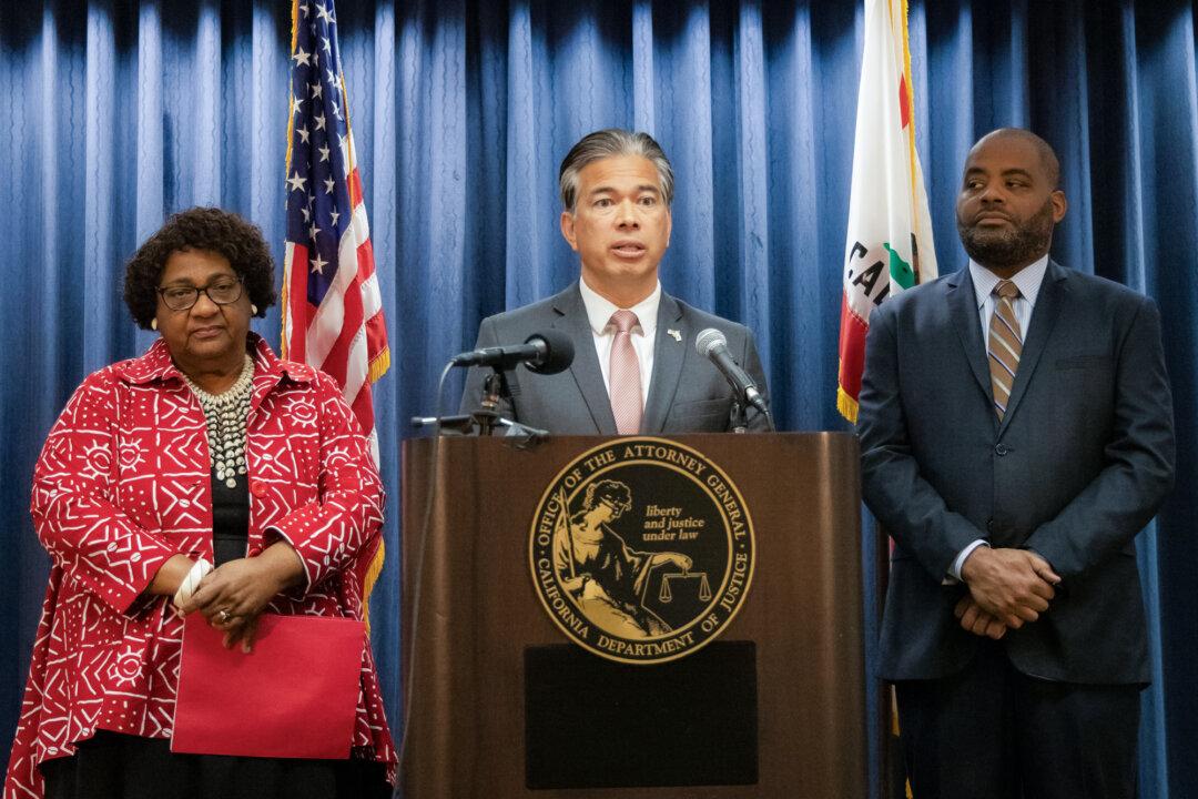 California Attorney General Rob Bonta speaks in Los Angeles on April 15, 2024. A July 2025 lawsuit led by Bonta pushed back on a USDA request for state information on millions of SNAP recipients. (John Fredricks/The Epoch Times)