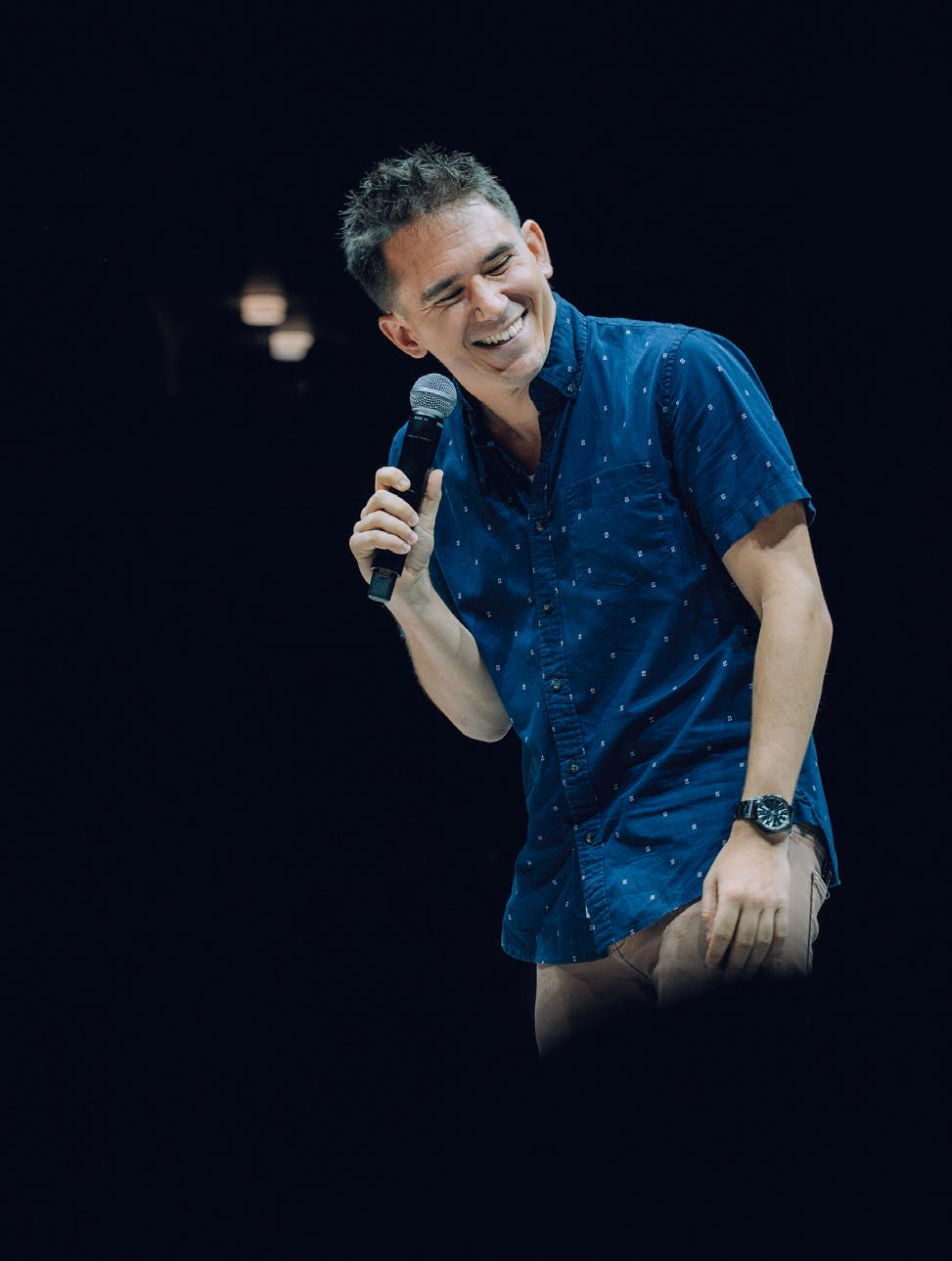 Rogers lives in New York City where he likes to celebrate July 4th with friends he's met on the stand-up circuit. (Noah Stroupe)