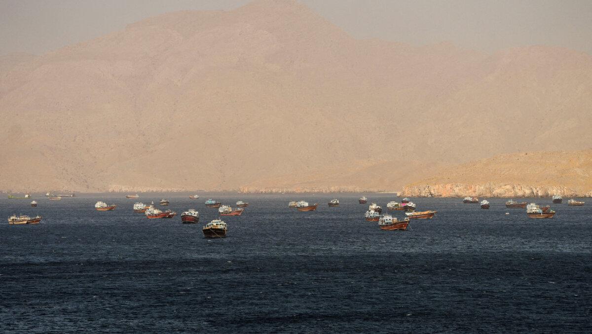 Vessels in the Strait of Hormuz, Musandam, Oman, on May 15, 2026. (Reuters)