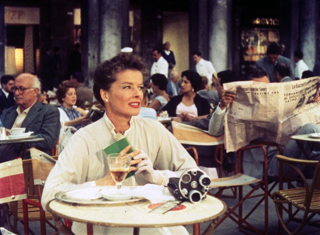 Jane (Katharine Hepburn) takes a trip to Venice, in "Summertime." (United Artists)