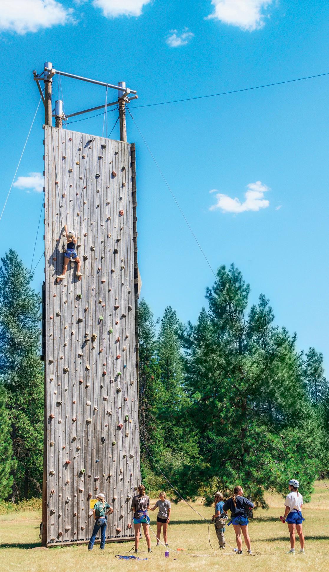 Guests can challenge themselves to scale this 60-foot climbing wall. (Maria Coulson)