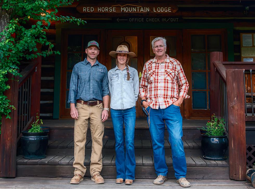 Ranch manager Rob Farmer, assistant manager Ashley Farmer, and owner Don Britton. (Maria Coulson)