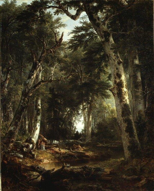 “In the Woods,” 1855, by Asher Brown Durand. Oil on canvas; 60 3/4 inches by 48 inches. Gift in memory of Jonathan Sturges by his children, 1895; Metropolitan Museum of Art, New York City. (Public Domain)