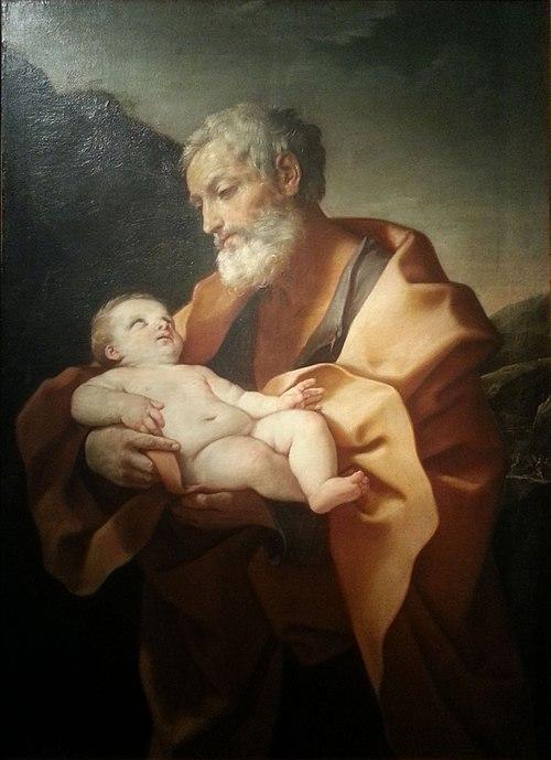 “San Giuseppe col Bambino (St. Joseph With Child),” circa 1625–1630, by Guido Reni. Oil on canvas; 49 1/8 inches by 35 7/8 inches. Dioscean Museum of Milan. (Public Domain)