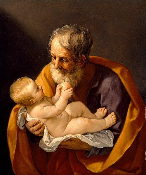 “Saint Joseph and the Christ Child,” 1640, by Guido Reni. Oil on canvas; 35 inches by 28 1/2 inches. Museum of Fine Arts, Houston. (Public Domain)