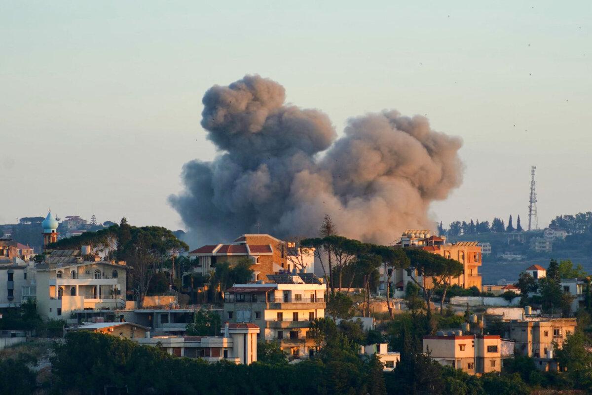 Smoke rises from the site of an Israeli airstrike in the southern Lebanese city of Nabatieh on June 12, 2026. (Abbas Fakih/AFP via Getty Images)