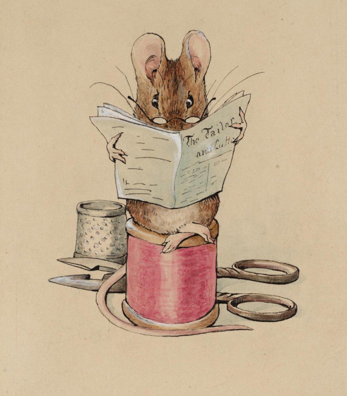 Frontispiece: "The Tailor Mouse," circa1902, by Helen Beatrix Potter. (Public Domain)