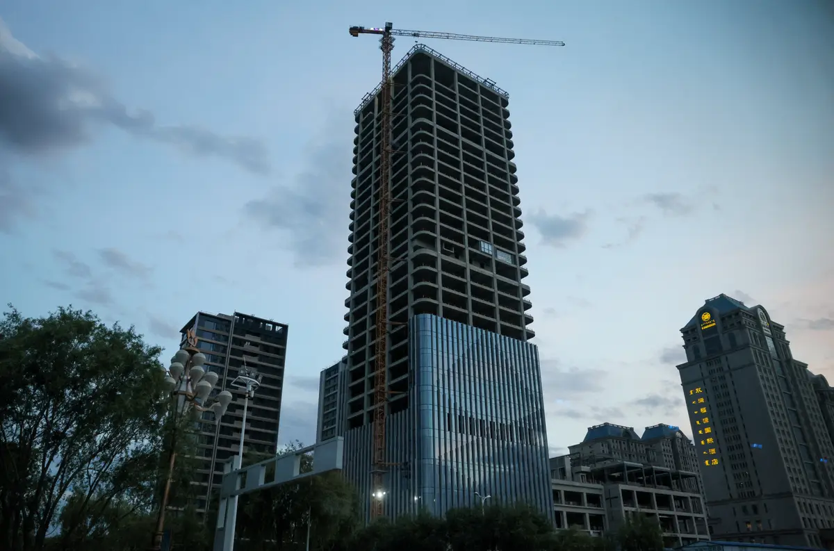 A high-rise building under construction in Inner Mongolia, China, on June 11, 2026. (Maxim Shemetov/Reuters)