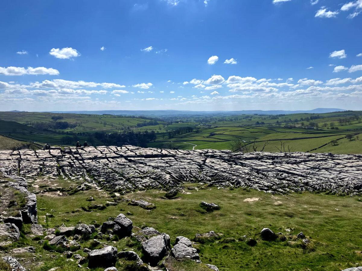 A breathtaking view and unique fractured “pavement” at Malham Cove, England. (Mary McNamara/Los Angeles Times/TNS)