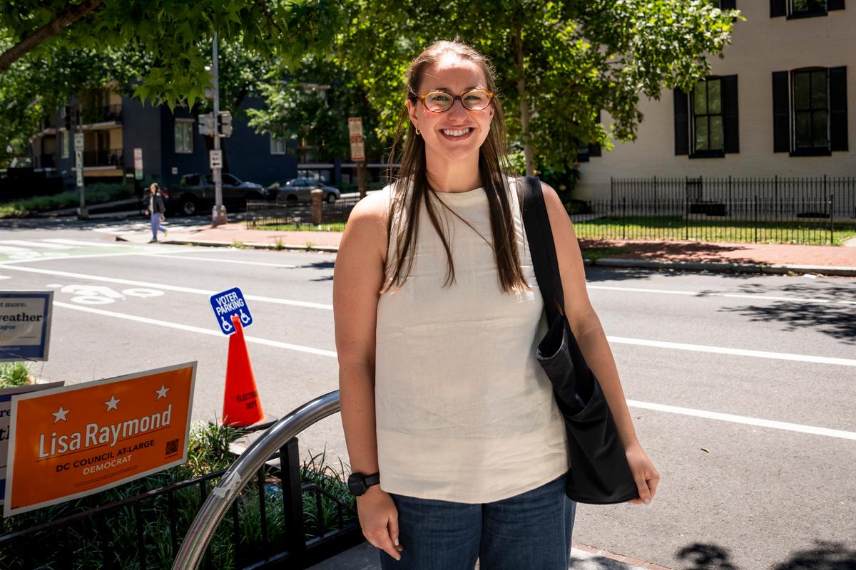 Kathryn Christian after voting in Washington on June 16, 2026. (Madalina Kilroy/The Epoch Times)