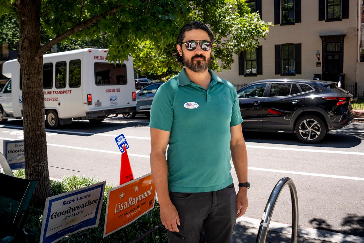 Barry Rodgers after voting in Washington on June 16, 2026. (Madalina Kilroy/The Epoch Times)