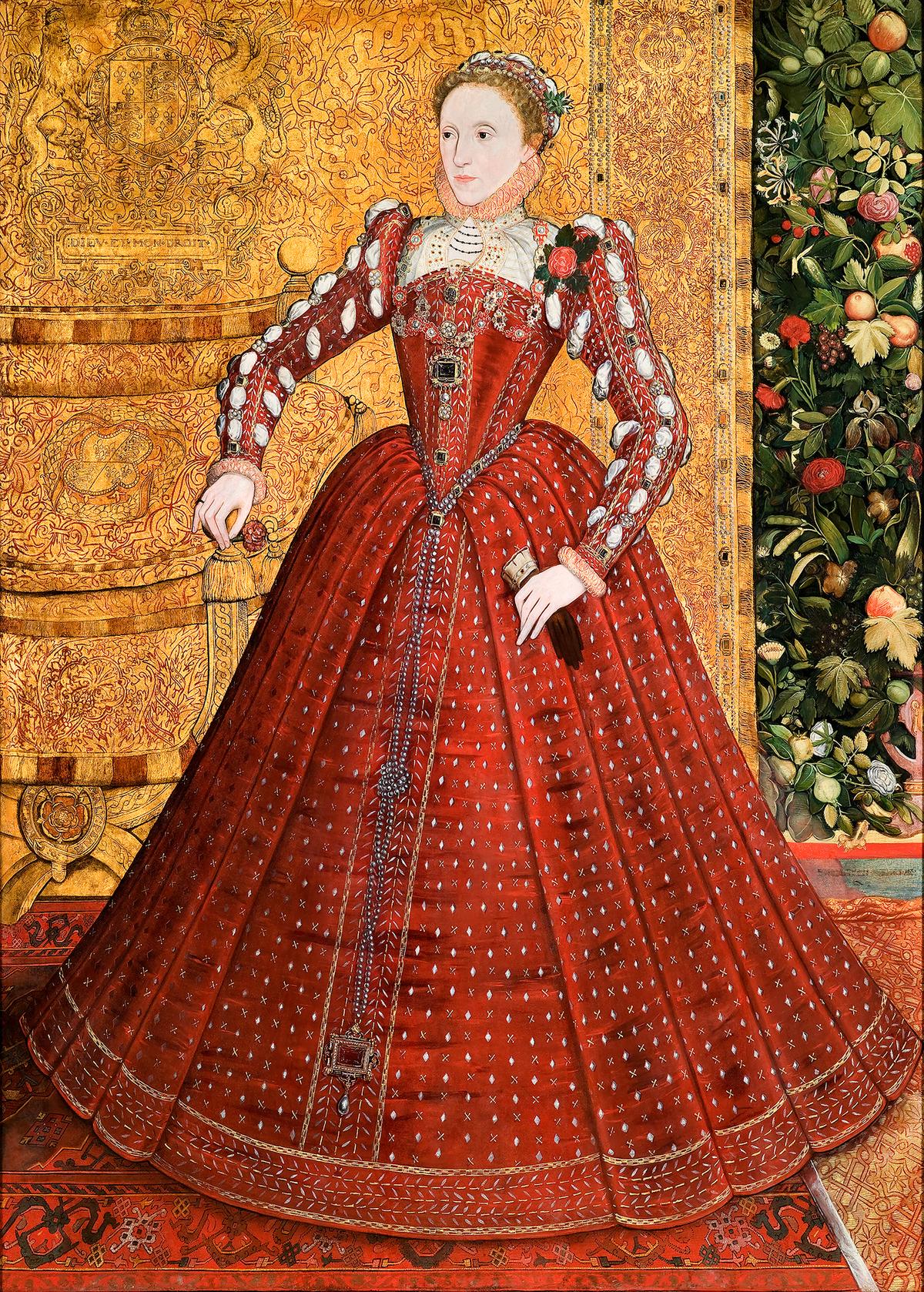 The "Hampden" portrait, circa 1563–1567, attributed to George Gower. Oil on panel, transferred onto canvas;<br/>77 1/4 inches by 55 1/4 inches. Private collection. (Courtesy of Philip Mould & Company)