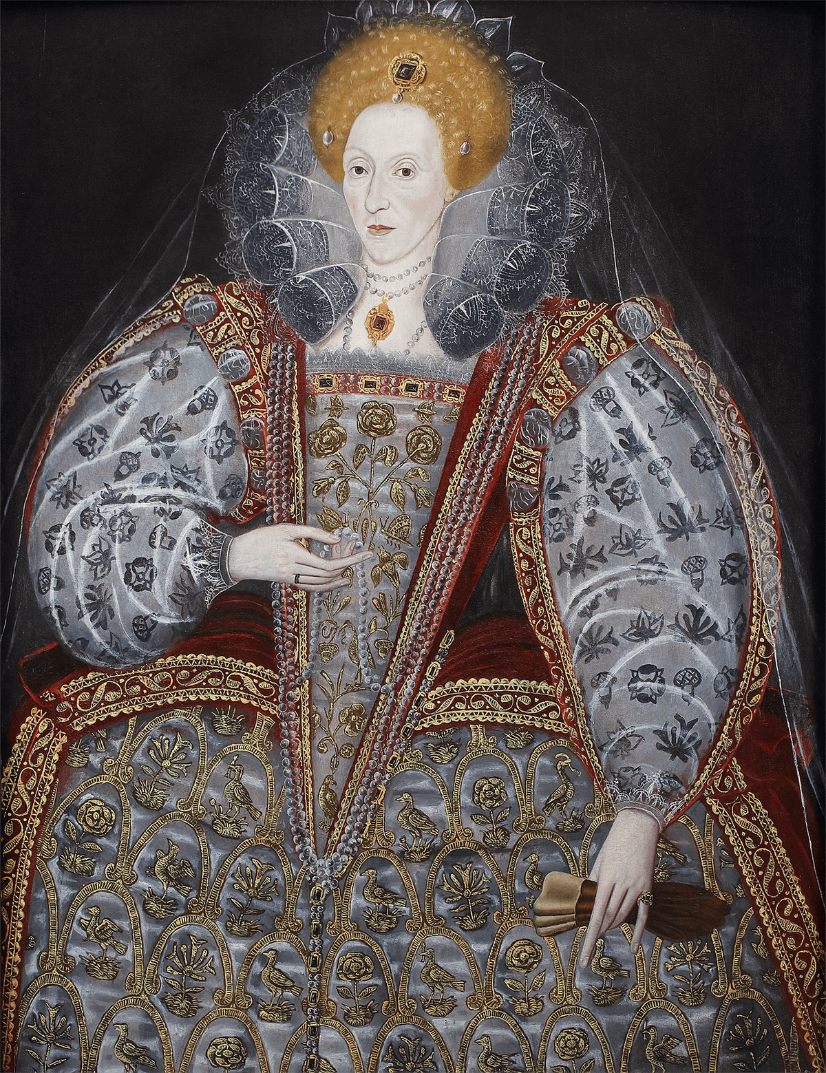 Queen Elizabeth I portrait, 1590s, by the English School. Oil on panel; 43 inches by 33 1/2 inches. Philip Mould & Company, London. (Courtesy of Philip Mould & Company)
