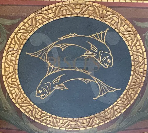 In the 12th Labor, Herakles enters the realm of Pisces—the sign of dissolution and transcendence—to face death itself.(AnotherGypsy/<a href="https://commons.wikimedia.org/wiki/File:Pisces_Astrological_Sign_at_the_Wisconsin_State_Capitol.jpg">CC BY SA-4.0</a>)